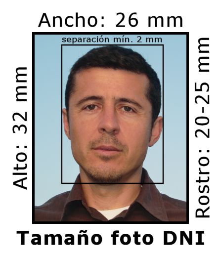 tamaño de foto de carnet