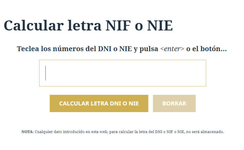 Letra NIF